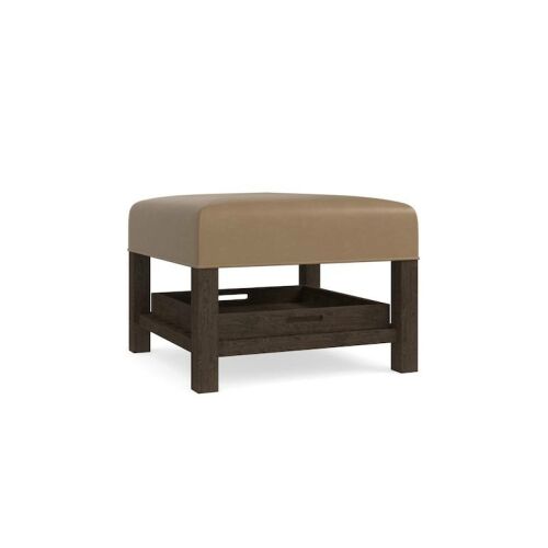 Lori Leather Ottoman w/Tray Ottomans & Poufs Bassett Furniture