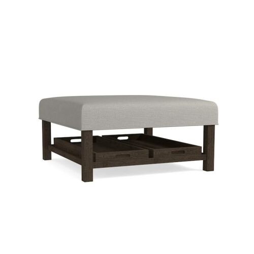 Lori Square Ottoman w/Trays Ottomans & Poufs Bassett Furniture
