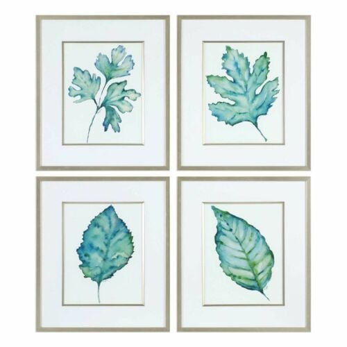 Spring Leaves Framed Prints, S/4 Art