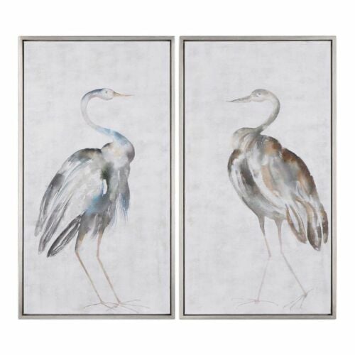 Summer Birds Hand Painted Canvases, S/2 Art