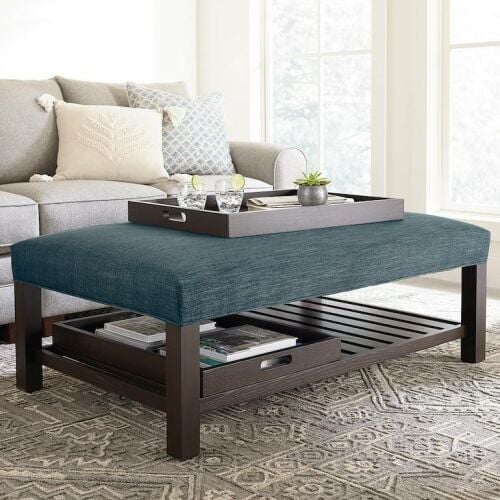 Lori Rectangle Ottoman w/Trays Ottomans & Poufs Bassett Furniture 3