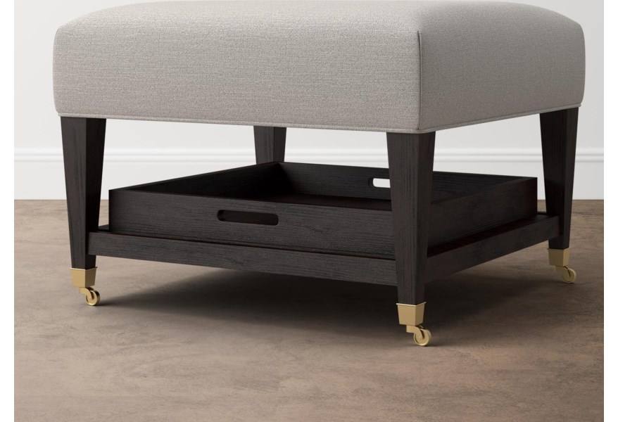 Kara Ottoman w/Tray Ottomans & Poufs Bassett Furniture 6